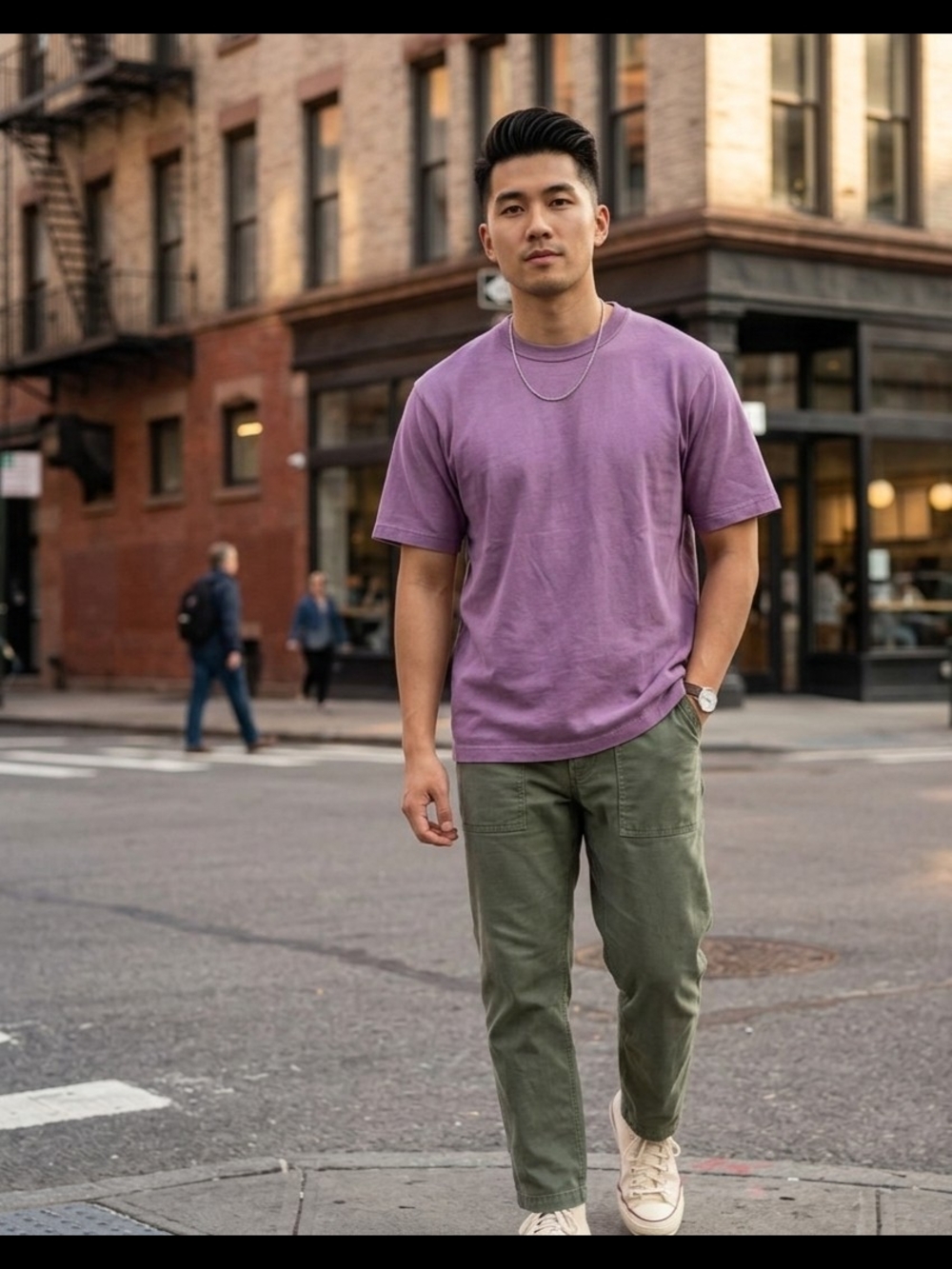 UNIQLO U Men’s Purple Solid Crew Neck Short Sleeve Cotton Logo T-Shirt Size S
